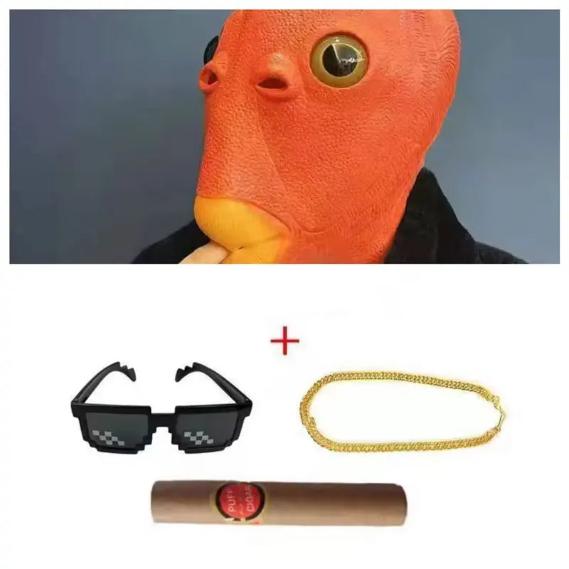 Funny Fish Head Mask for Halloween Costume Party - Monster & Fish Headgear
