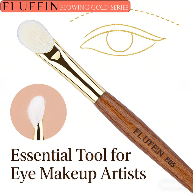 Slope Shape Eyeshadow Brush - Natural Goat Hair Makeup Tool with Rosewood Handle