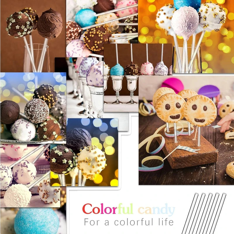 Acrylic Lollipop Sticks for Cake Pops and Desserts - Reusable Candy & Treat Picks
