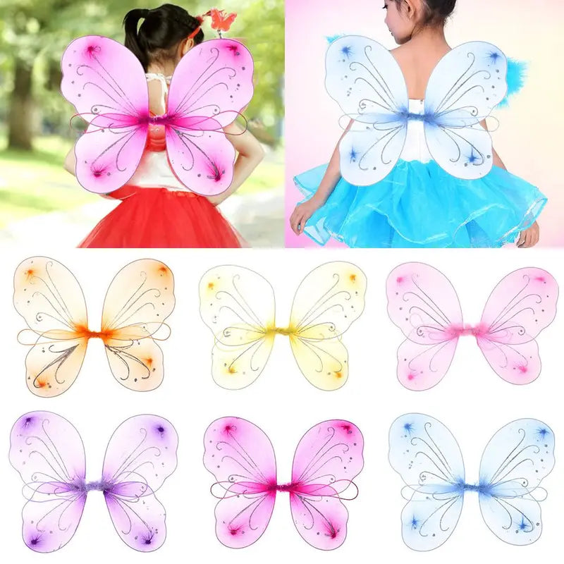 Kids Butterfly Wings Costume Set - Fairy Princess Dress-Up for Halloween & Parties