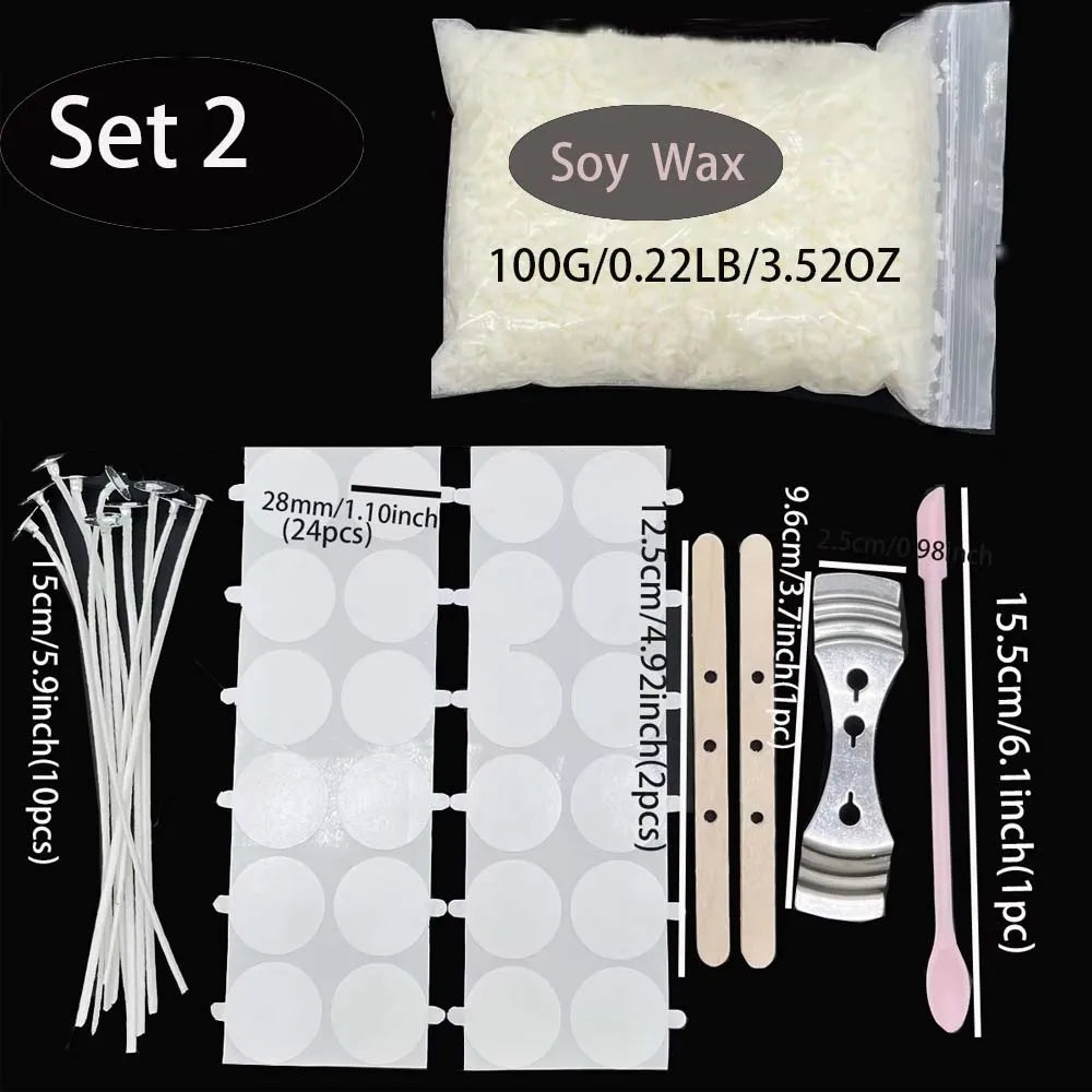 DIY Candle Making Kit with Soy Wax and Metal Wicks - Scented & Smokeless - 100G