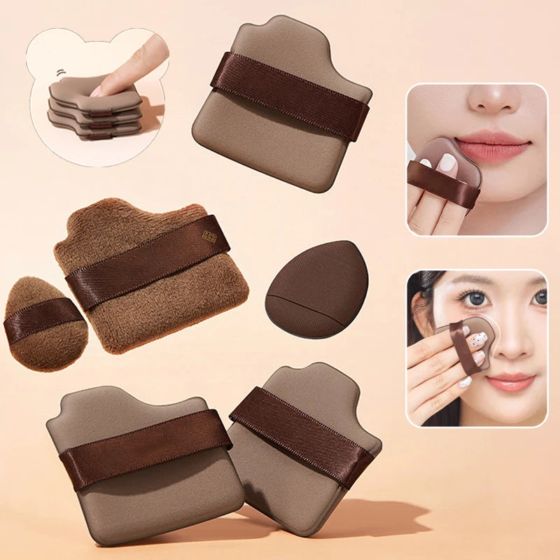 Makeup Blender Puffs Set 4/6pcs Velvet Sponge for Foundation & Powder