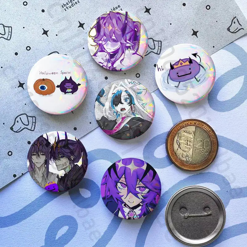 Custom Round Badge Pins for Bags Clothing and Gifts - Handmade Brooches