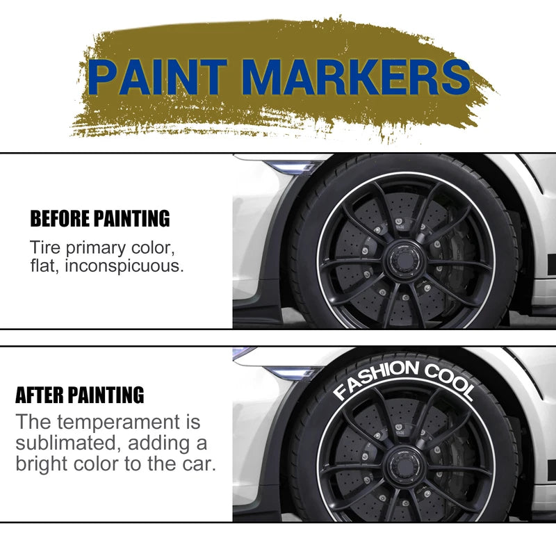 Waterproof Car Tire Marking Pen Oil-Based Permanent Paint Marker for Rubber and Metal