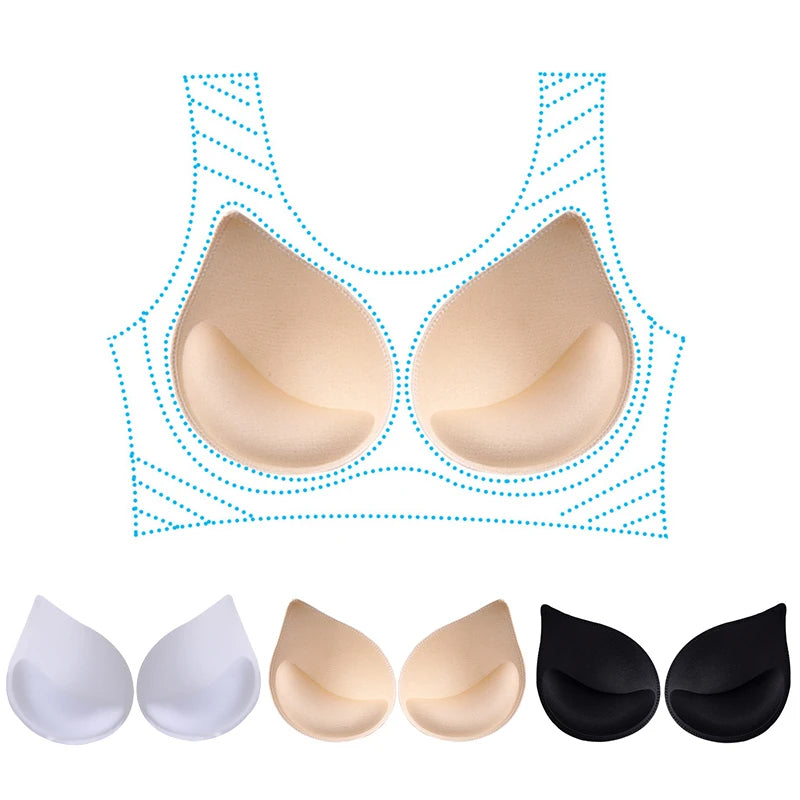 Thick Sponge Bra Pads - Push Up, Removable Inserts for Lingerie & Swimsuits
