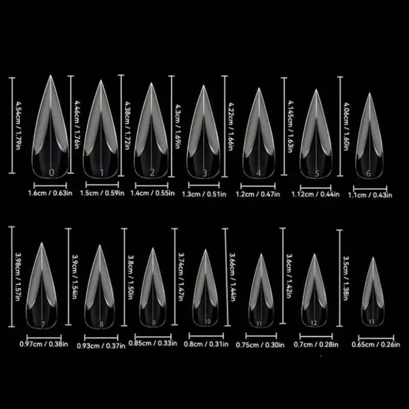 140pcs Nail Tips Set - Short Curved Stiletto Full Cover Acrylic Nails for Extension
