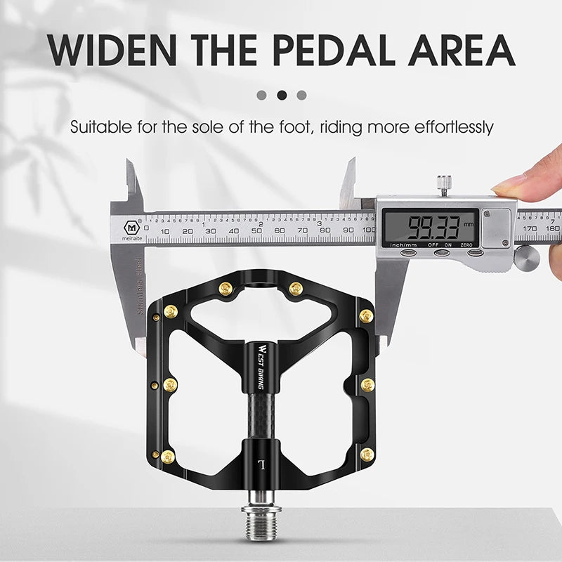 Aluminum Alloy Bicycle Pedal with Three Bearings MTB Road Bike Pedals Anti-Slip Universal