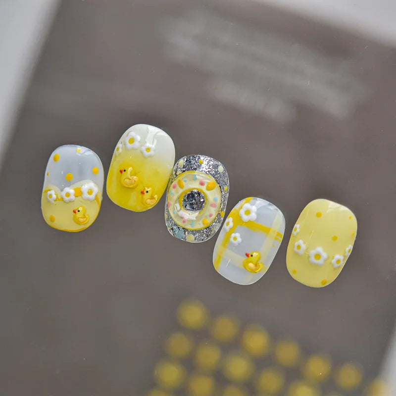Kawaii Nail Stickers Jelly Nail Art Decorations Self-Adhesive Manicure Accessories