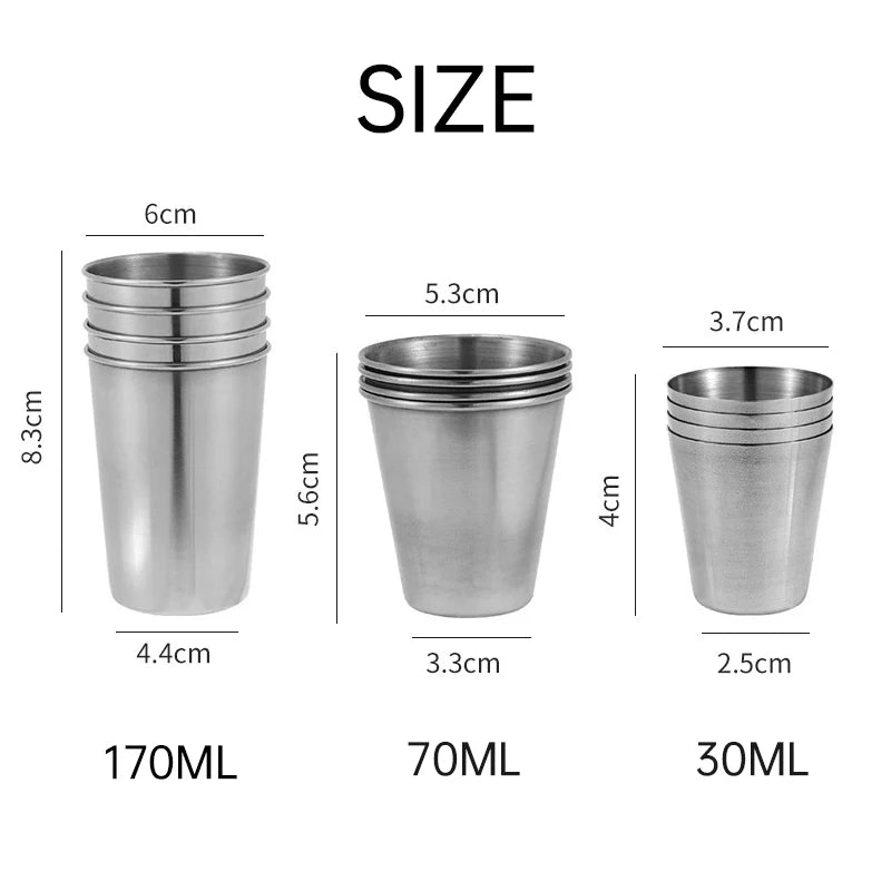 4Pcs Portable Stainless Steel Drinkware Set - Mini Cups for Whisky Wine with Case