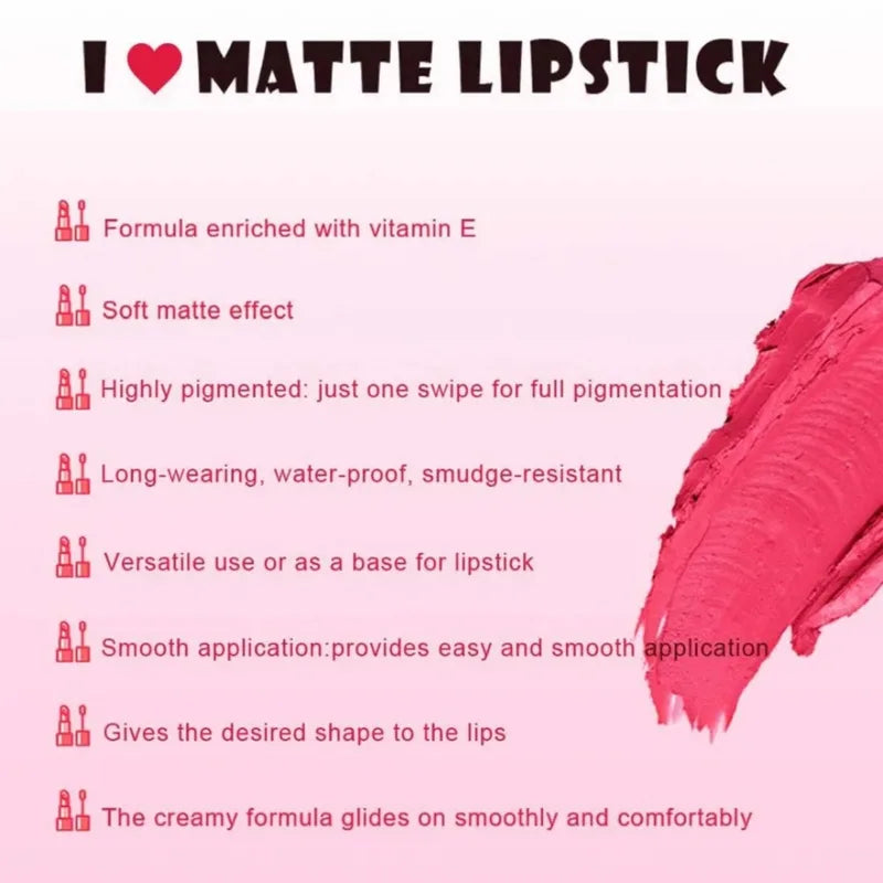 3-in-1 Lip Makeup Set Including Lip Liner, Matte Liquid Lipstick & Lip Gloss