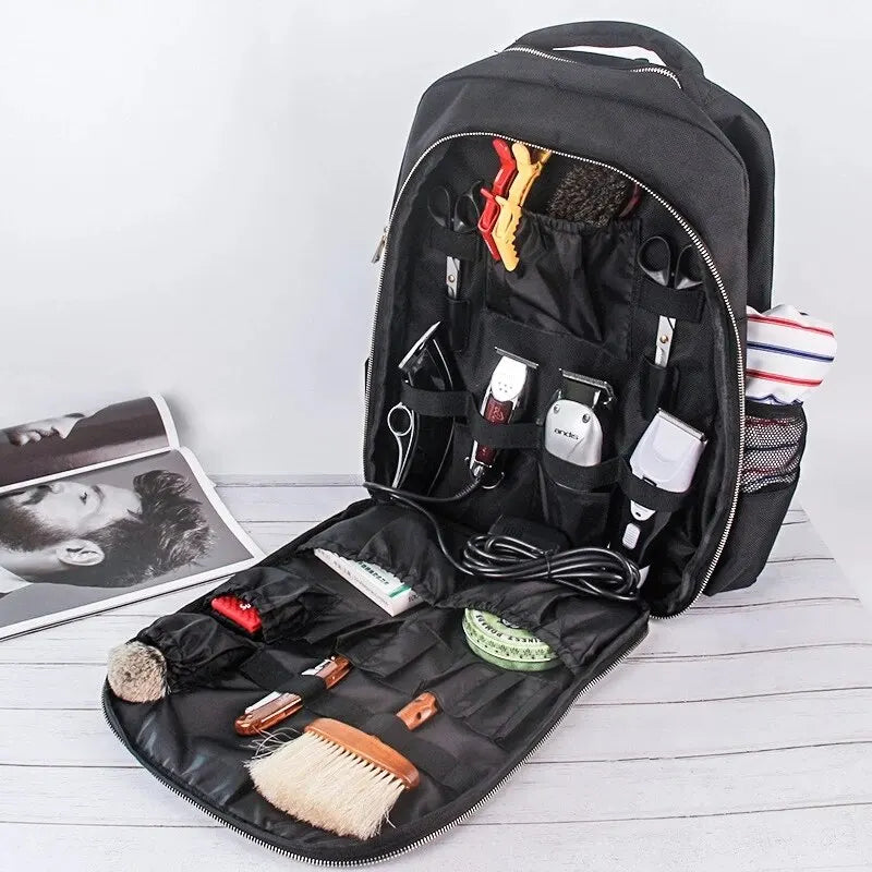 Large Capacity Barber Tools Backpack with Multiple Compartments for Hairdresser Accessories