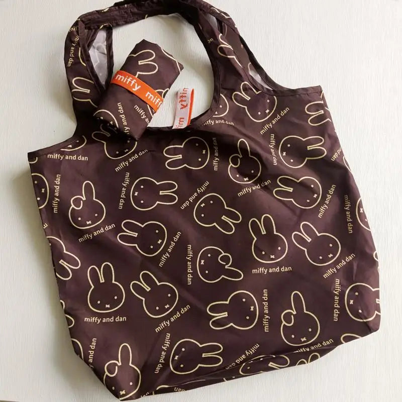 Kawaii Miffy Rabbit Shopping Bag - High Capacity Foldable Tote for Girls