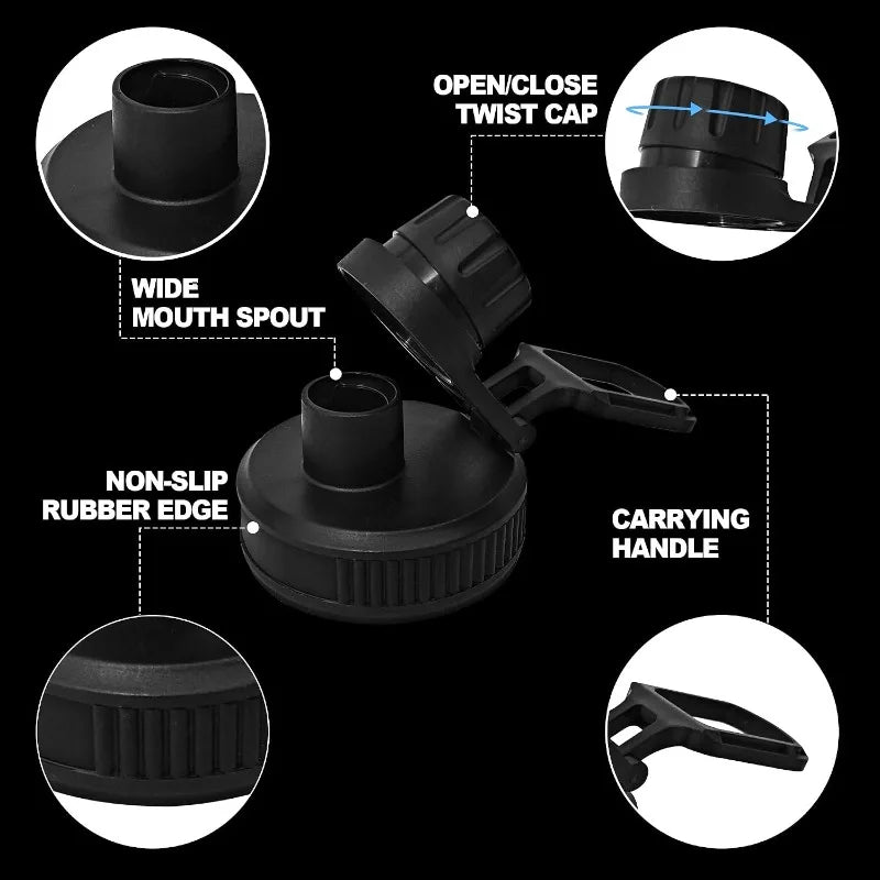 Replaceable Wide Mouth Loop Top Lid for 32oz Nalgene Water Bottle - BPA Free