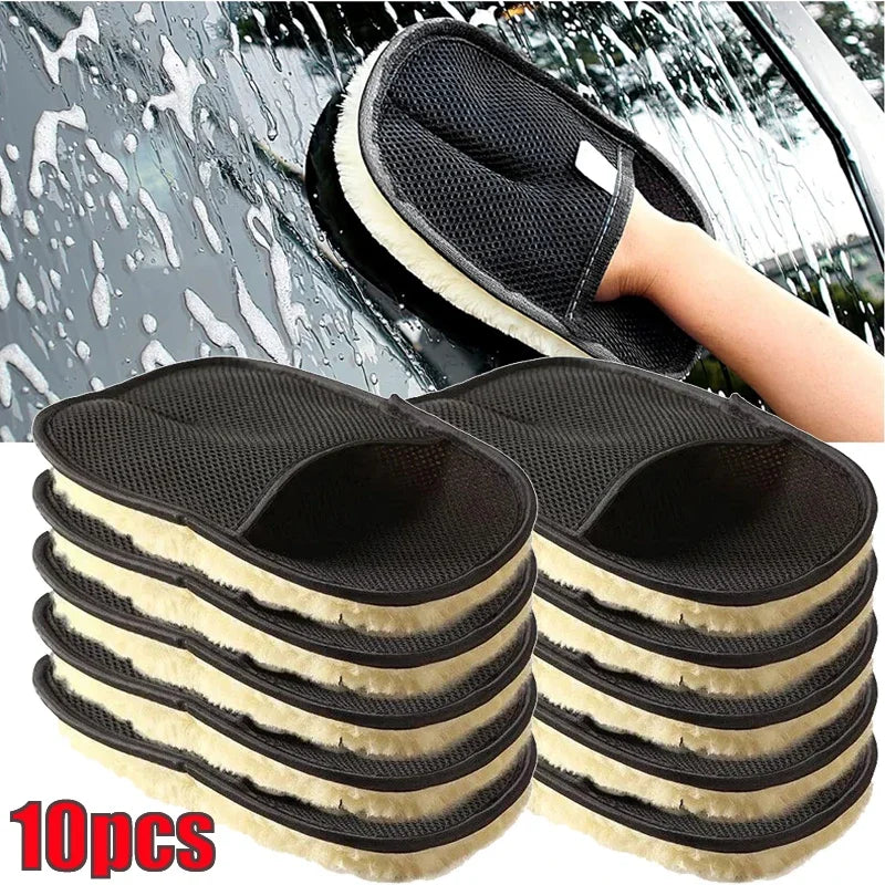 Car Cleaning Sponge Glove 1/10Pcs Microfiber Wash Mitts for Automotive & Home
