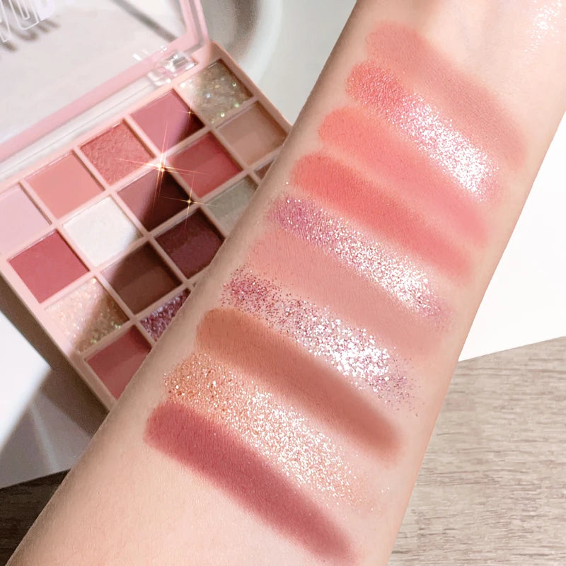 25-Color Eyeshadow Palette with Sparkling Powder & Pearl Sequin - Earth Tones & Bright Shades