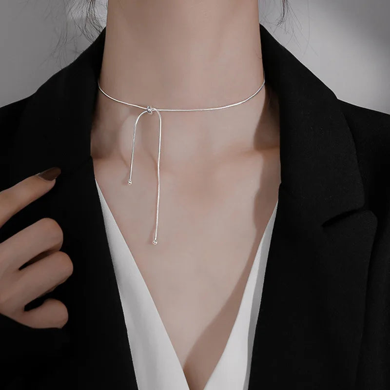 925 Sterling Silver Snake Chain Necklace for Women Elegant Jewelry