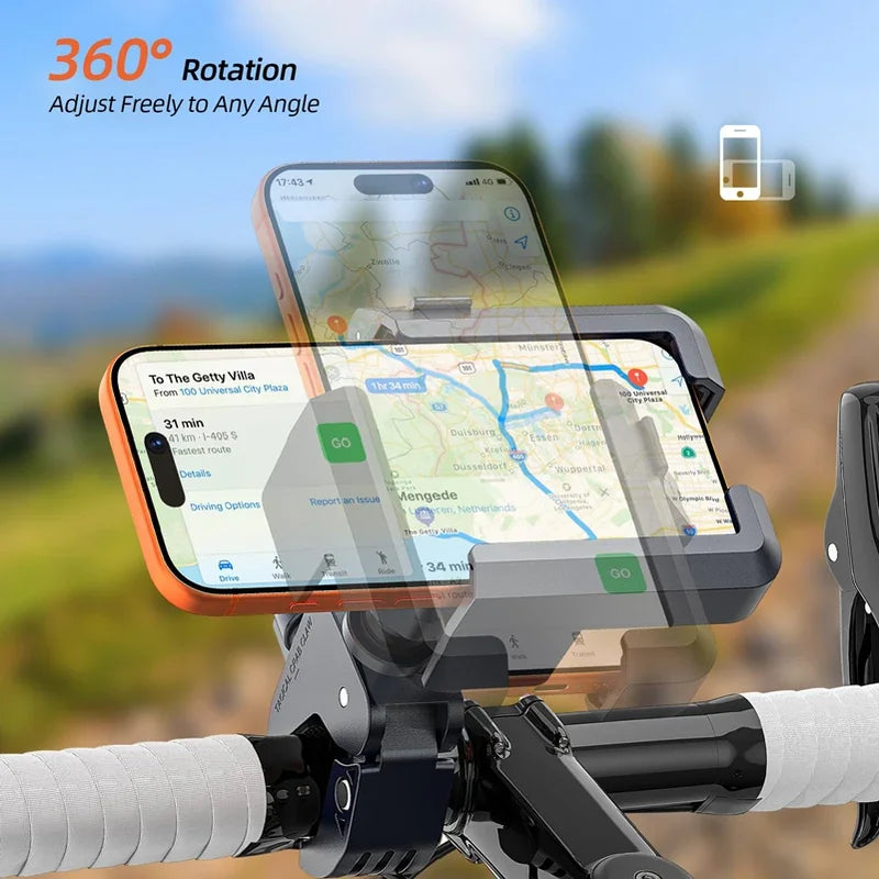 Universal Motorcycle Phone Mount with Shock Absorption & Camera-Friendly Design