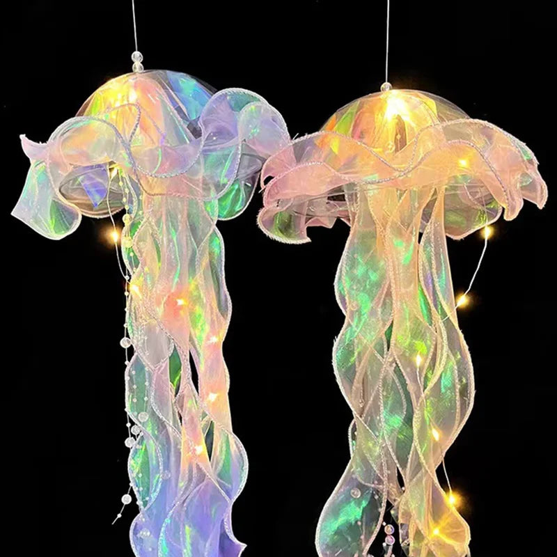 Colorful Jellyfish Lantern Night Light - Undersea Bedroom Decor & Party Atmosphere Lamp