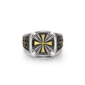 Retro Cross Ring for Men and Women Silver Punk Gothic Adjustable Jewelry