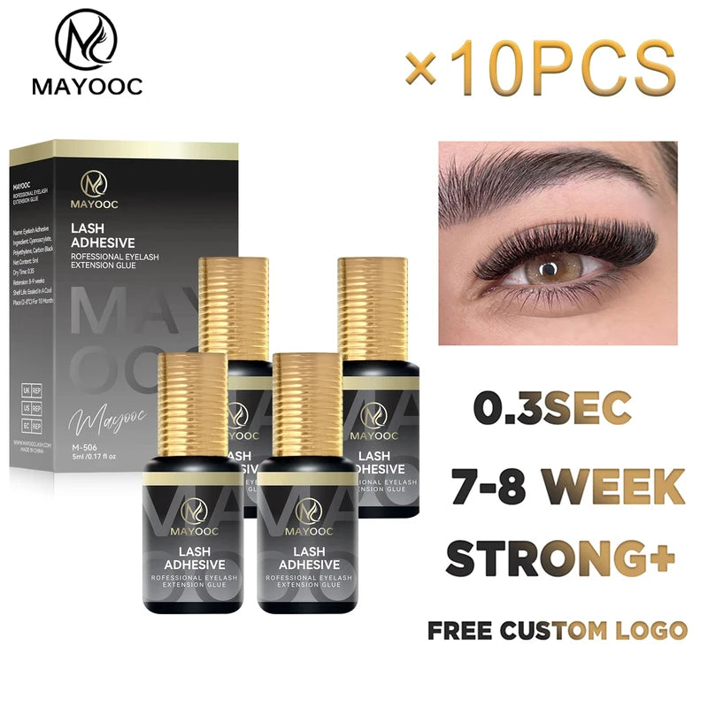 Fast Dry Eyelash Extension Glue 5/10PCS Professional Lash Adhesive, Sensitive Eye Safe
