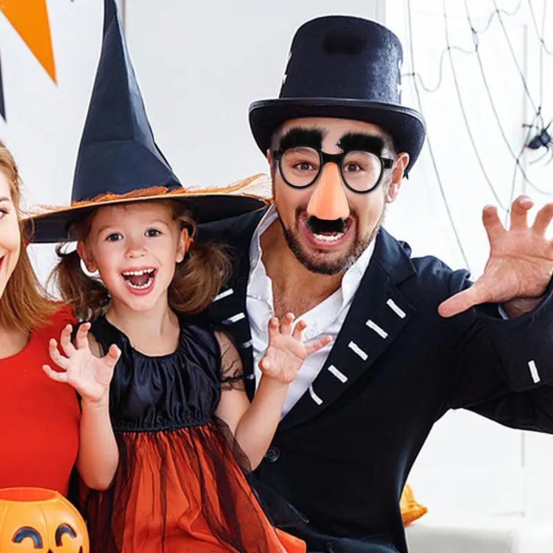 Funny Big Nose Glasses with Eyebrows and Mustache - Halloween Party Photo Props
