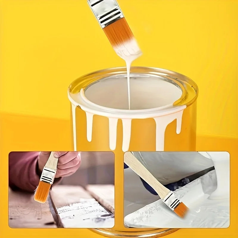 Nylon Art Paint Brush Set with Short Wooden Handles - Watercolor & Craft Tools, 24 or 48 Pieces