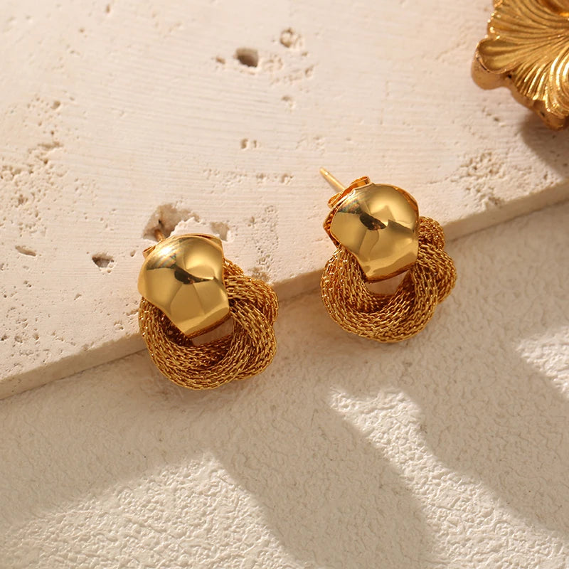 Small Gold Color Stud Earrings for Women - Waterproof Jewelry Gift