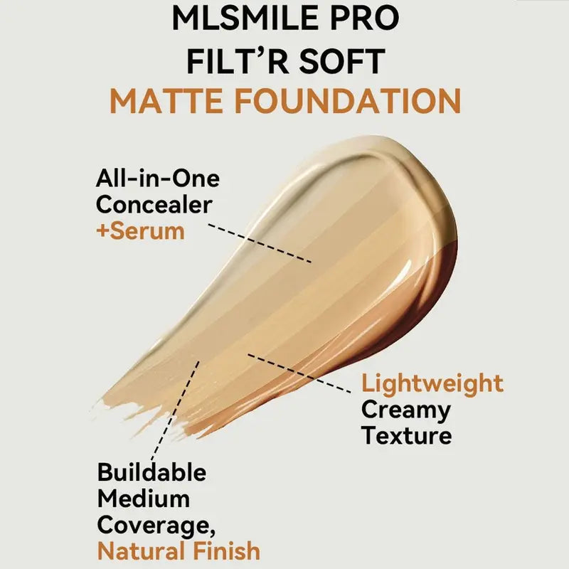 6 Colors Matte Waterproof Liquid Foundation Concealer - Oil-Control, Full Coverage