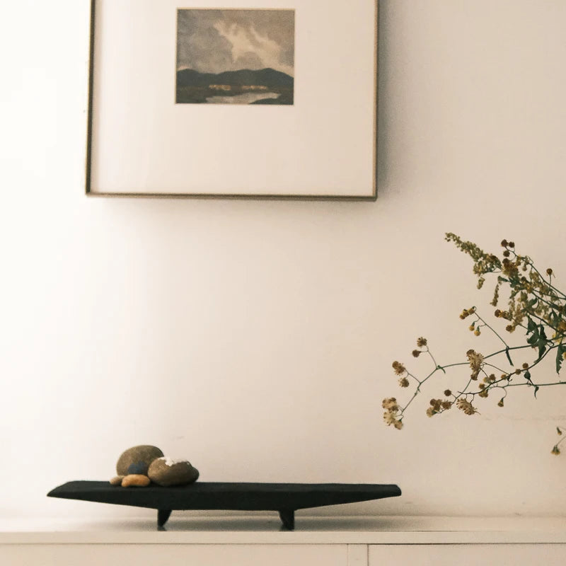 Living Room Black High-End Solid Wood Candle Holder Pendulum Decor