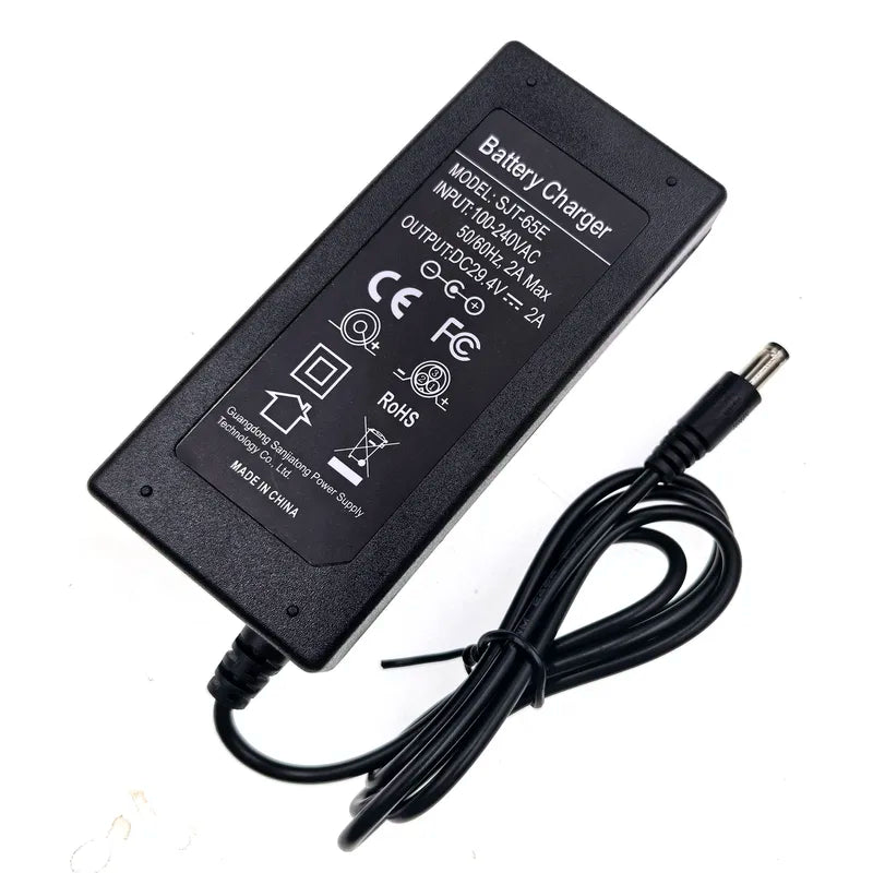 29.4V 2A Lithium Battery Charger for 24V-25.9V 7S Batteries with DC5525 Plug