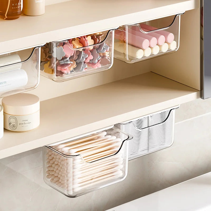 Transparent Drawer Storage Box for Bathroom Under Mirror Organizer 12pcs