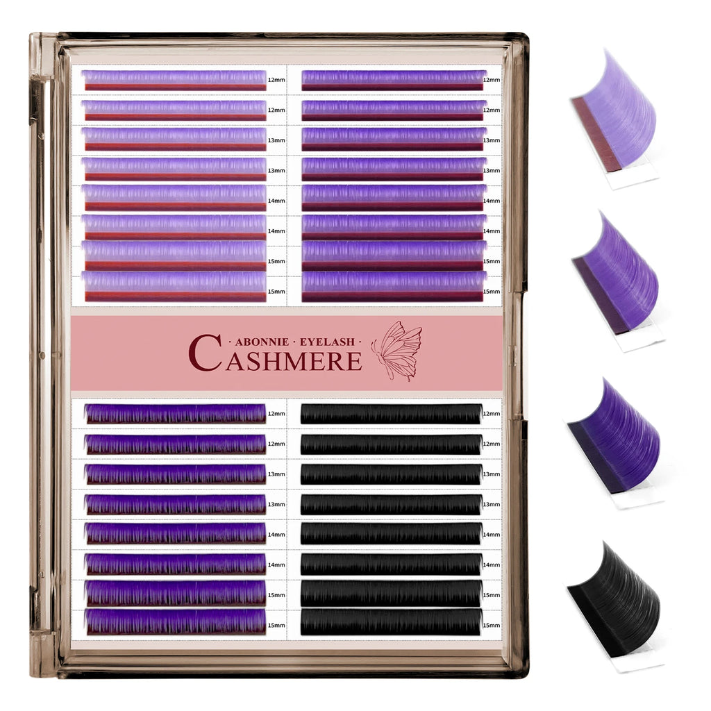 Colored Eyelash Extension Lash Tray 32 Rows Professional Mix Set