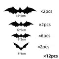 12pcs Hanging Halloween Bats Outdoor Decor Large Flying Plastic Bats for Trees Porches Lawns