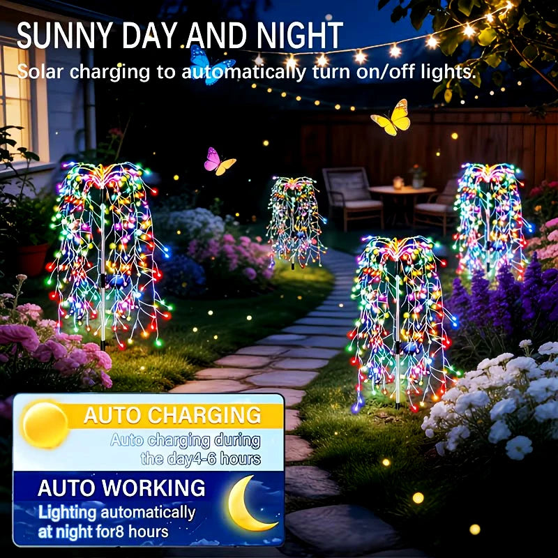 Outdoor Solar Fairy Lights Garden Path Decor Garland Tree Lights for Patio Balcony
