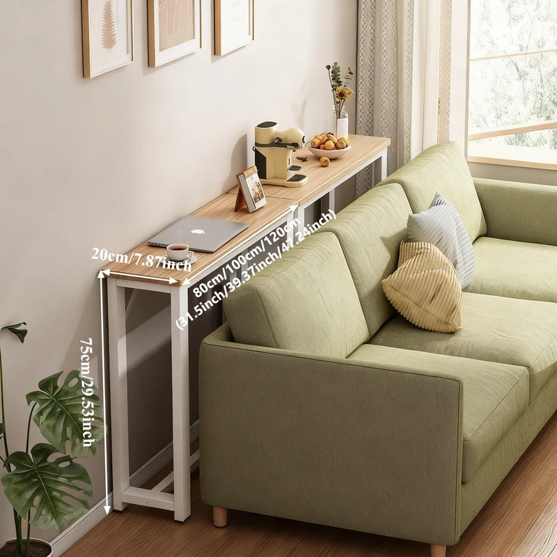 Multifunctional Sofa Back Shelf Coffee Table Storage Rack with Wood Surface