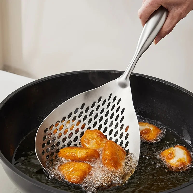 Stainless Steel Colander Skimmer Spoon Food Strainer for Frying & Cooking