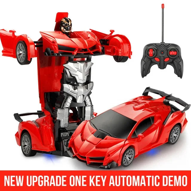 2-in-1 RC Transforming Car Robot Toy with Remote Control & Stunt Drift