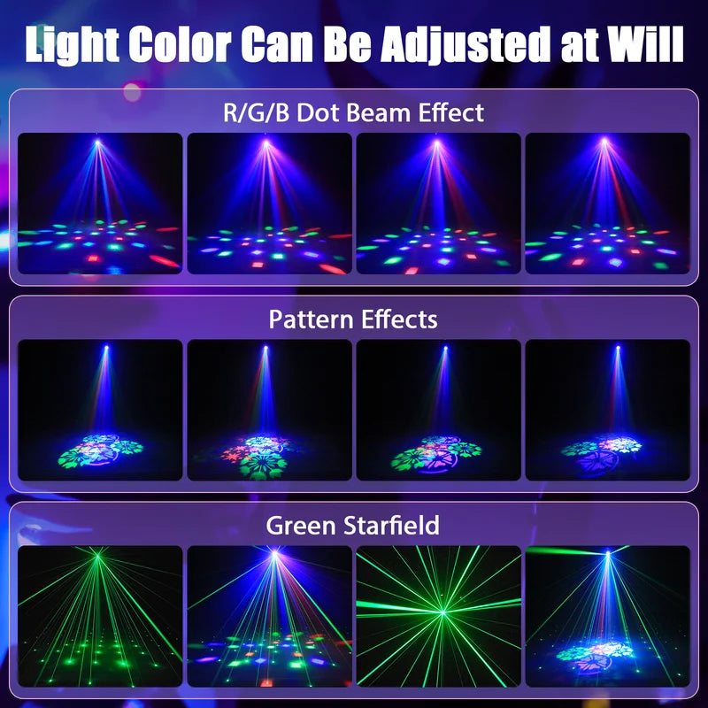 Mini 30W RGB Moving Head Stage Light DMX Sound Activated Disco Party Effect