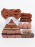 18-Piece Makeup Accessory Set with Sponges Headbands and Wrist Bands - Color Variants