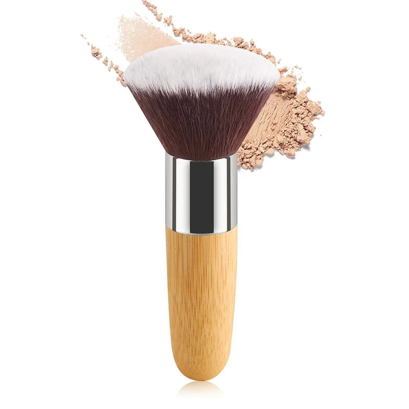 Professional Makeup Brush Set for Foundation, Blush & Powder - Soft Synthetic & Bamboo Handle