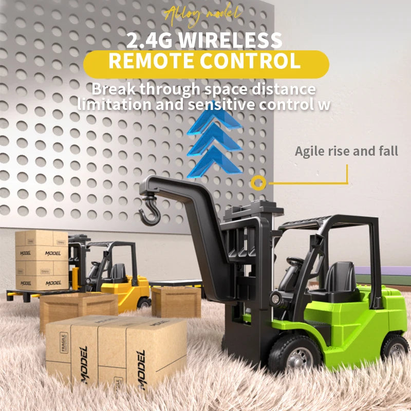 1:64 Scale Remote Control Forklift with Lights & Sound - Kids Toy & Gift