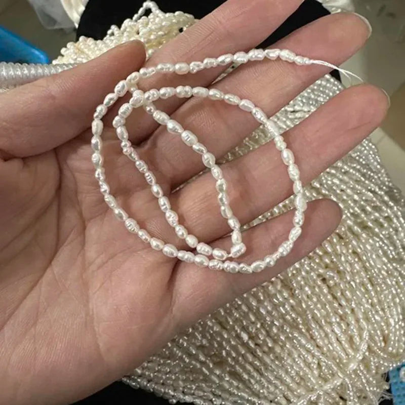 Natural Freshwater Pearl Rice Beads for Jewelry Making DIY Necklace Bracelet Accessories