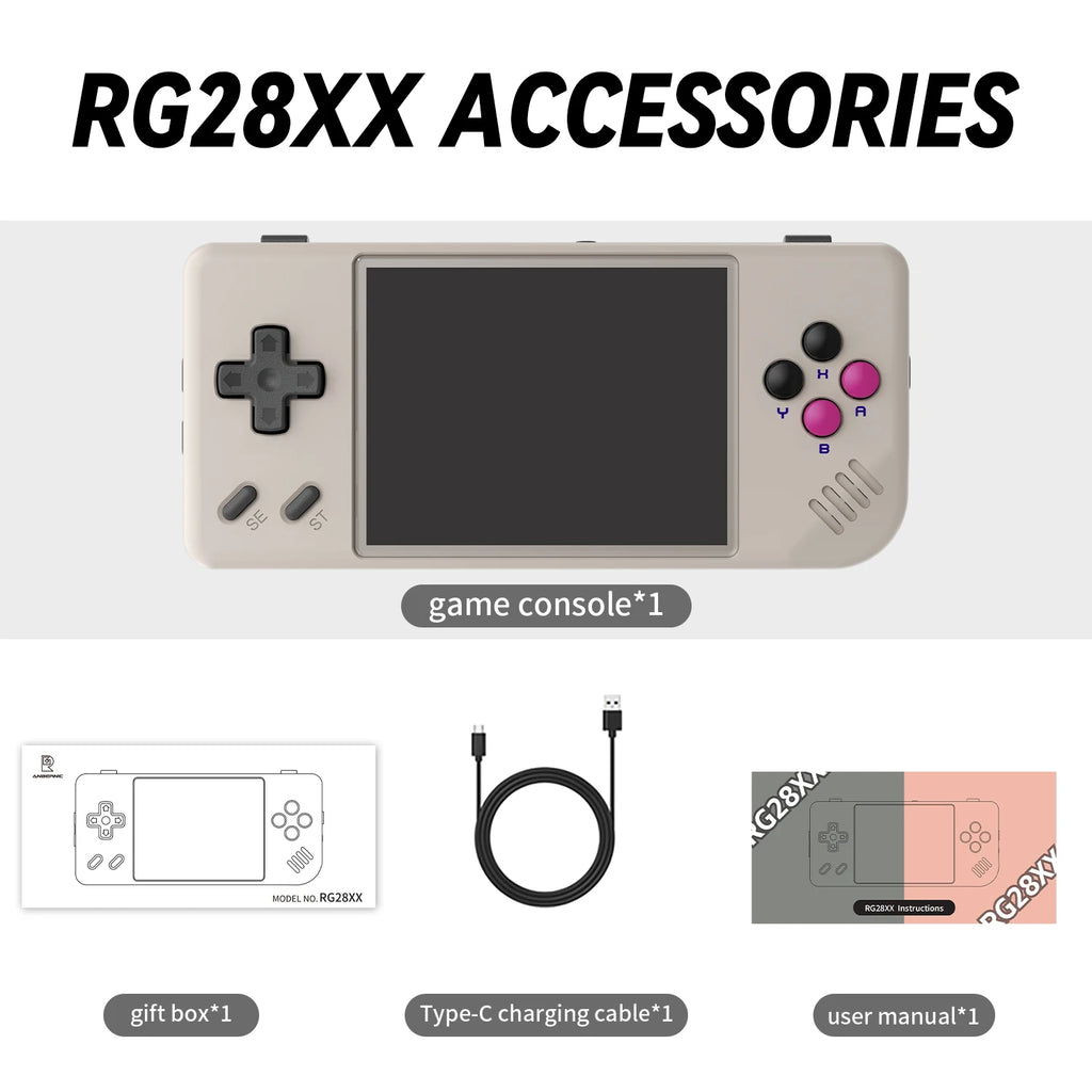 Retro Handheld Game Console 2.83-inch IPS Screen Linux OS 8H Battery HDMI Out