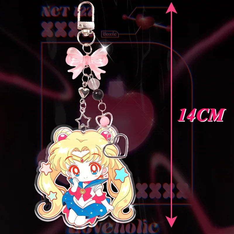 Sailor Moon Acrylic Keychain Set - Character Charm Pendant Accessories