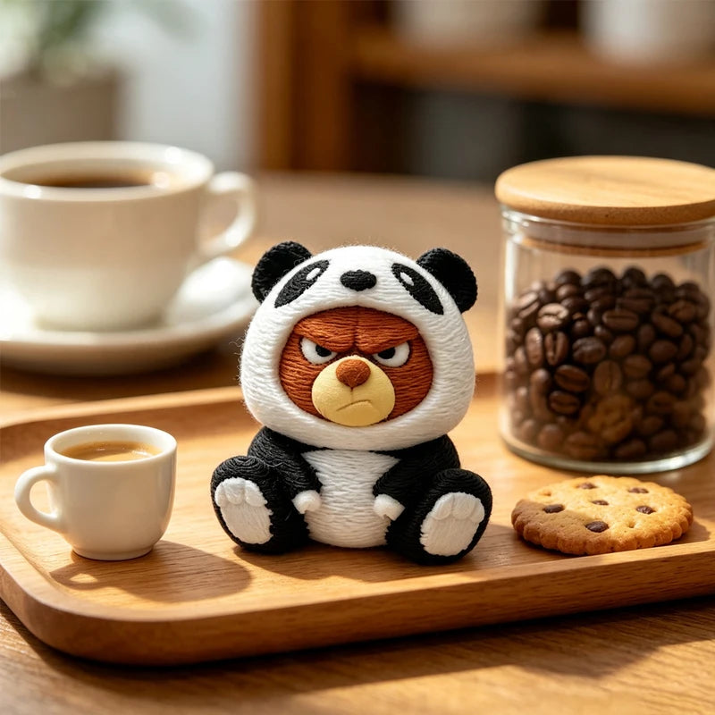 3D Bear Panda Jacket Collectible Figurine Home & Car Decor