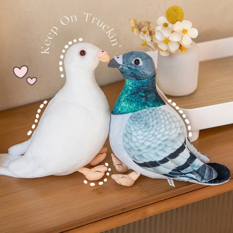 Lifelike Bird Plush Toy - Realistic Pigeon & Magpie Stuffed Animal for Decor & Gifts