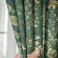 Small Floral Green Window Curtain Panel for Living Room Privacy