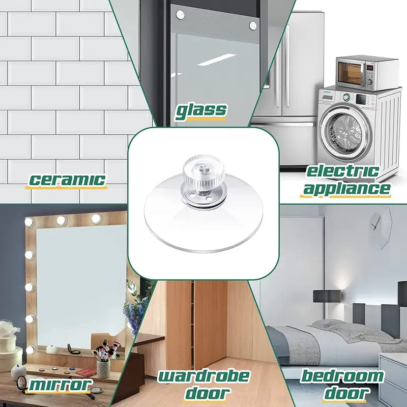 Heavy Duty Transparent Suction Cups with Screw Nut - Waterproof Plastic Adhesive Holders