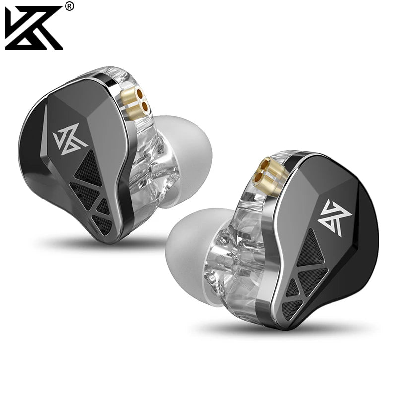 KZ EDXS In-Ear Earphones with Dynamic Driver and Detachable Cable, Noise-Cancelling Wired Earbuds for Sport and High-Res Audio