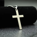 Simple Cross with Circle Pendant Necklace Unisex Stainless Steel Chain Jewelry